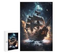 1000 PCS Jigsaw Puzzle for Teenagerss Pirate Ship In Space Teenagers Puzzles Fun Games Analysis And Logic Christmas Birthday Gifts 1000 PCS