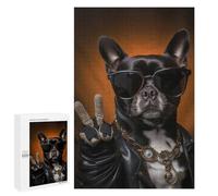 1000 PCS Jigsaw Puzzle for Teenagerss Pit Bull in Sunglasses Teenagers Puzzles Fun Games Analysis And Logic Christmas Birthday Gifts 1000 PCS