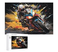 1000 PCS Jigsaw Puzzle for Teenagerss Racing Spirit Motorcycle Speed Art Jigsaws for Adults Fun Games Birthday Present Unique Birthday And Xmas Gifts 1000 PCS