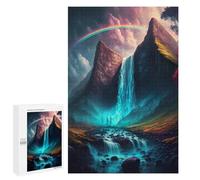 1000 PCS Jigsaw Puzzle for Teenagerss Rainbow Mountain Falls -1 Teenagers Puzzles Fun Games Analysis And Logic Christmas Birthday Gifts 1000 PCS