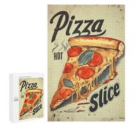 1000 PCS Jigsaw Puzzle for Teenagerss Retro Pizza Vintage Hot Slice Wall Art Teenagers Puzzles Fun Games Analysis And Logic Christmas Birthday Gifts 1000 PCS