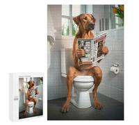 1000 PCS Jigsaw Puzzle for Teenagerss Rhodesian Ridgeback Toilet Jigsaw for Adults Fun Games But Fun And Humorous Unique Birthday And Xmas Gifts 1000 PCS