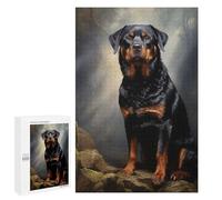 1000 PCS Jigsaw Puzzle for Teenagerss Rottweiler Portrait Jigsaw for Adults Fun Games But Fun And Humorous Unique Birthday And Xmas Gifts 1000 PCS