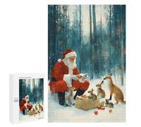 1000 PCS Jigsaw Puzzle for Teenagerss Santa Claus Feeding Animals Chirstmas Jigsaw for Adults Fun Games But Fun And Humorous Unique Birthday And Xmas Gifts 1000 PCS