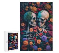 1000 PCS Jigsaw Puzzle for Teenagerss Skulls in Bloom A Vibrant Floral Fusion Teenagers Puzzles Fun Games Analysis And Logic Christmas Birthday Gifts 1000 PCS