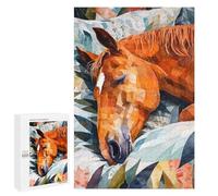 1000 PCS Jigsaw Puzzle for Teenagerss Sleeping Horse Watercolor Jigsaw for Adults Fun Games But Fun And Humorous Unique Birthday And Xmas Gifts 1000 PCS