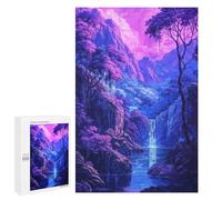1000 PCS Jigsaw Puzzle for Teenagerss Surreal Violet Waterfall Jigsaw for Adults Fun Games But Fun And Humorous Unique Birthday And Xmas Gifts 1000 PCS