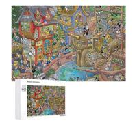 1000 PCS Jigsaw Puzzle for Teenagerss Whimsical Village with Pirate Ship Jigsaws for Adults Fun Games Birthday Present Unique Birthday And Xmas Gifts 1000 PCS