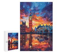 1000 PCS Jigsaw Puzzle London Sunset Reflections-1 Jigsaw for Teenagers Hand Speed Race Wishlist with Santa Claus Toys Educational Games 1000 PCS