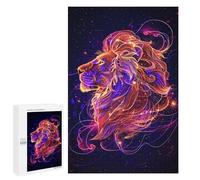 1000 PCS Jigsaw Puzzle Neon Lion Artwork Jigsaw for Teenagers Hand Speed Race Wishlist with Santa Claus Toys Educational Games 1000 PCS