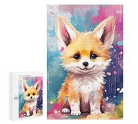 1000 PCS Jigsaw Puzzle Rainbow Fox Cub Art Print Jigsaw for Teenagers Hand Speed Race Wishlist with Santa Claus Toys Educational Games 1000 PCS