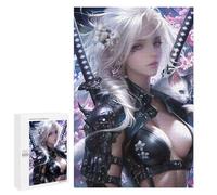 1000 PCS Jigsaw Puzzle Samurai Cat Warrior Artwork Jigsaw for Teenagers Hand Speed Race Wishlist with Santa Claus Toys Educational Games 1000 PCS