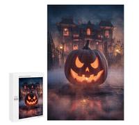 1000 PCS Jigsaw Puzzle Spooky Halloween Haunted House Jigsaw for Teenagers Hand Speed Race Wishlist with Santa Claus Toys Educational Games 1000 PCS