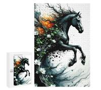 1000 PCS Jigsaw Puzzles Abstract Horse with Floral And Tree Elements Jigsaw Puzzles for Teenagerss But Fun And Humorous Every Piece Is Unique - Learning Educational Toys 1000 PCS