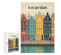1000 PCS Jigsaw Puzzles Amsterdam City Guide Adult Jigsaw Puzzles Enhance Memory Educational Challenge Toys Educational Games 1000 PCS