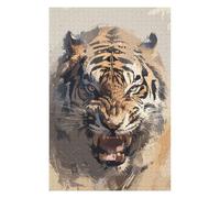 1000 PCS Jigsaw Puzzles Angry Tiger Adult Jigsaw Puzzle Hands-on Game Hand Speed Race Unique Gifts for Birthday And Christmas 1000 PCS