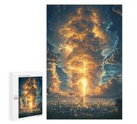 1000 PCS Jigsaw Puzzles Apocalyptic Sky Over Cityscape Jigsaws for Adults Puzzle For Family Fun Difficult And Challenge Educational Family Game 1000 PCS