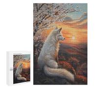 1000 PCS Jigsaw Puzzles Art Fox Sunset Magical Jigsaws for Adults Anti-Stress Toys Staycation Kill Time Parent-child Interaction 1000 PCS