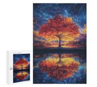 1000 PCS Jigsaw Puzzles Autumn Tree Under Starry Sky Jigsaw Puzzles for Teenagerss But Fun And Humorous Every Piece Is Unique - Learning Educational Toys 1000 PCS