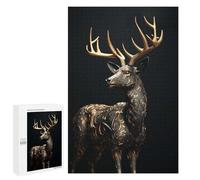 1000 PCS Jigsaw Puzzles Black And Gold Deer Jigsaw Puzzles for Teenagerss But Fun And Humorous Every Piece Is Unique - Learning Educational Toys 1000 PCS