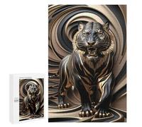 1000 PCS Jigsaw Puzzles Black Gold Tiger Roar Jigsaw Puzzles for Teenagerss But Fun And Humorous Every Piece Is Unique - Learning Educational Toys 1000 PCS