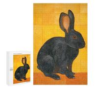 1000 PCS Jigsaw Puzzles Black Rabbit Wall Art Print Jigsaw Puzzles for Teenagers Stress Reliever Train Your Brain And Hands Learning Educational Toys 1000 PCS
