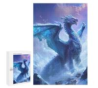 1000 PCS Jigsaw Puzzles- Blue Ice Dragon Fantasy Artwork Puzzle For Teenagers Family Activities for Birthday, Chrismas Unique Birthday And Gifts 1000 PCS