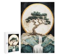 1000 PCS Jigsaw Puzzles Bonsai Tree Waterfall Art Print Puzzles for Teenagers Enhance Memory Difficult And Challenge Brainteaser Family Games 1000 PCS