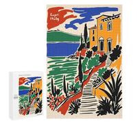 1000 PCS Jigsaw Puzzles Capri Italy Illustration Jigsaw for Teenagerss Precision Cutting Fun Activities at Home Challenging Game And Family Play 1000 PCS