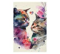 1000 PCS Jigsaw Puzzles Cat Romantic Couple Adult Jigsaw Puzzle Hands-on Game Hand Speed Race Unique Gifts for Birthday And Christmas 1000 PCS