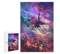 1000 PCS Jigsaw Puzzles Cityscape with Jet Fighter -1 Adult Jigsaw Puzzles Enhance Memory Educational Challenge Toys Educational Games 1000 PCS