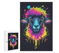 1000 PCS Jigsaw Puzzles- Colorful Sheep Art Print-1 Jigsaw for Adults Relaxing Games Staycation Kill Time Deal As Gifts for The Whole Family 1000 PCS