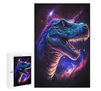 1000 PCS Jigsaw Puzzles Cosmic Dinosaur Art Print Jigsaws for Adults Anti-Stress Toys Staycation Kill Time Parent-child Interaction 1000 PCS