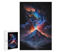 1000 PCS Jigsaw Puzzles- Cosmic Mountain Aurora Jigsaw for Adults Relaxing Games Staycation Kill Time Deal As Gifts for The Whole Family 1000 PCS