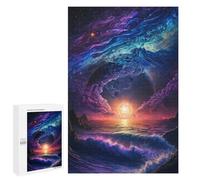 1000 PCS Jigsaw Puzzles Cosmic Ocean Sunset Jigsaws for Adults Anti-Stress Toys Staycation Kill Time Parent-child Interaction 1000 PCS