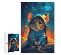 1000 PCS Jigsaw Puzzles Cozy Mouse in Starry Night Jigsaws for Adults Puzzle For Family Fun Difficult And Challenge Educational Family Game 1000 PCS