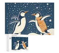 1000 PCS Jigsaw Puzzles Dancing Penguin Wooden Puzzle Personalized Picture Puzzle Family Decoration Puzzles for Adults Challenging Puzzle Family Wedding Graduation Present