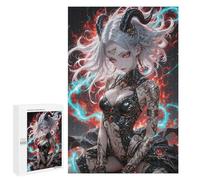 1000 PCS Jigsaw Puzzles- Demon Girl with Horns And Tattoos Jigsaw for Adults Relaxing Games Staycation Kill Time Deal As Gifts for The Whole Family 1000 PCS
