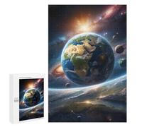 1000 PCS Jigsaw Puzzles- Earth from Space A Cosmic View Jigsaw for Adults Relaxing Games Staycation Kill Time Deal As Gifts for The Whole Family 1000 PCS