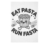 1000 PCS Jigsaw Puzzles- Eat Pasta Run Fasta - Funny Kawaii Running Pasta Teenagers Puzzles Relaxing Games Improve Memory Deal As Gifts for The Whole Family 1000 PCS