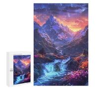 1000 PCS Jigsaw Puzzles Enchanted Mountain Valley Sunset Adult Jigsaw Puzzles Enhance Memory Educational Challenge Toys Educational Games 1000 PCS