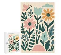 1000 PCS Jigsaw Puzzles- Floral Pattern with Butterfly And Cloud Jigsaw for Adults Relaxing Games Staycation Kill Time Deal As Gifts for The Whole Family 1000 PCS