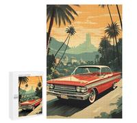 1000 PCS Jigsaw Puzzles for Adults 1960s Vintage Car Jigsaw for Adults Brain Teaser Game Birthday Present Difficult And Challenge 1000 PCS