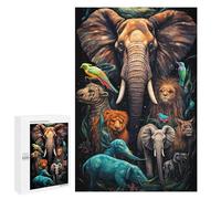 1000 PCS Jigsaw Puzzles for Adults African Wildlife Gathering Teenagers Puzzles Hands-on Game Improve Memory Parent-child Interaction 1000 PCS
