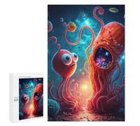 1000 PCS Jigsaw Puzzles for Adults Alien Jellyfish Encounter Puzzles for Adults DIY Toys Home Decoration Difficult And Challenge 1000 PCS