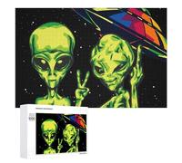 1000 PCS Jigsaw Puzzles for Adults Aliens in Space Peaceful Encounter Jigsaw for Adults Relax Games For Family Fun for Is Ideal As A Gift 1000 PCS