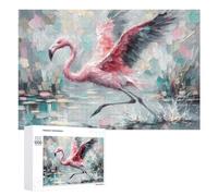 1000 PCS Jigsaw Puzzles for Adults An Impressionistic Painting of A Flamingo in Water Puzzle for Adults DIY Toys Precision Cutting Unique Gifts for Birthday And Christmas 1000 PCS