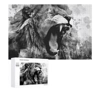 1000 PCS Jigsaw Puzzles for Adults Angry Lion Ink Art Puzzle for Adults DIY Toys Precision Cutting Unique Gifts for Birthday And Christmas 1000 PCS