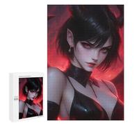 1000 PCS Jigsaw Puzzles for Adults Anime Gothic Demon Girl Jigsaw for Adults Brain Teaser Game Birthday Present Difficult And Challenge 1000 PCS