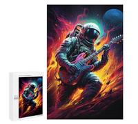 1000 PCS Jigsaw Puzzles for Adults Astronaut Guitarist in Space Teenagers Puzzles Hands-on Game Improve Memory Parent-child Interaction 1000 PCS